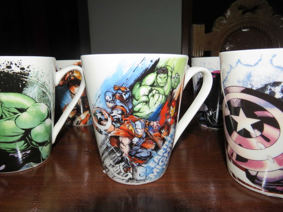 Conjunto 6 Canecas Marvel Novas
