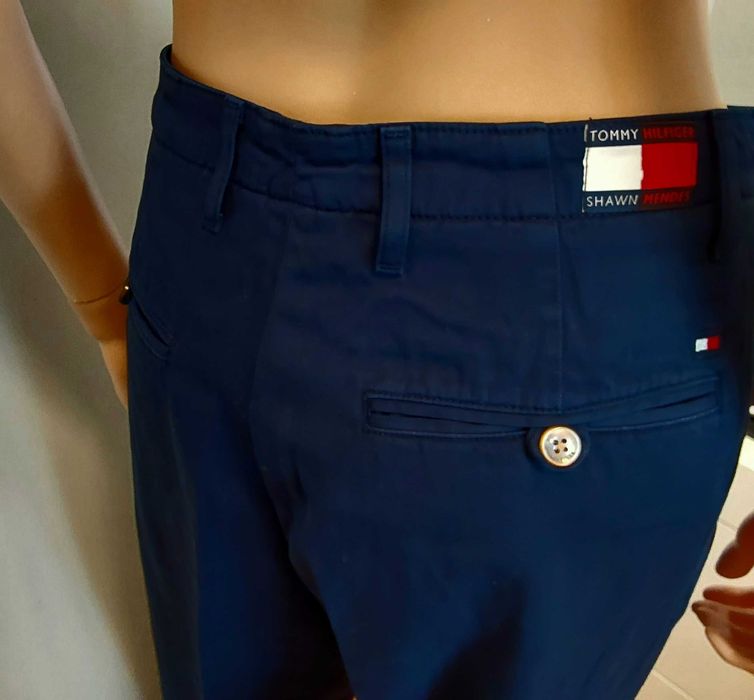Calças Tommy Hilfiger Femeninas Azuis Escuro Novas
