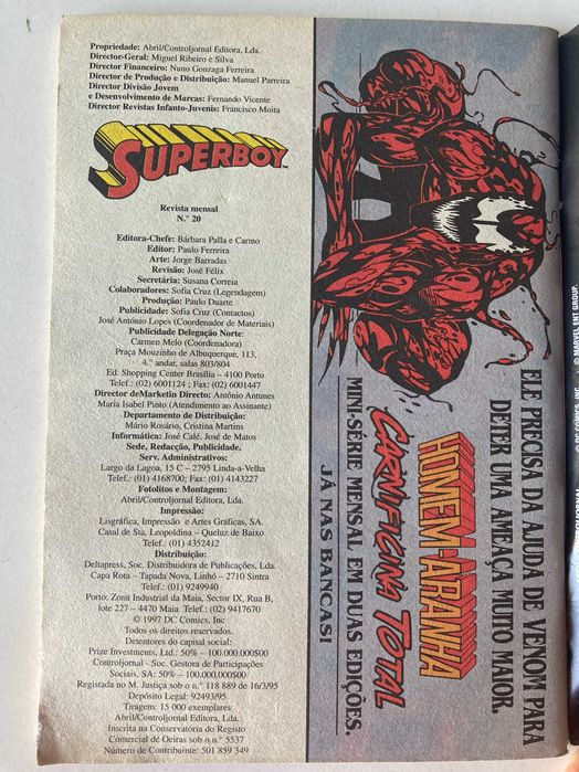 Superboy Nº 20 - Suicida, Graças a Deus! - HQ Banda desenhada PT/PT
