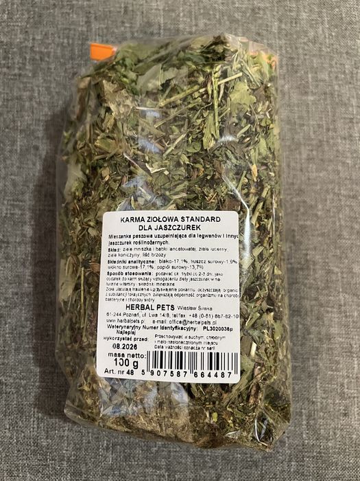 Karma ziołowa jaszczurki herbal pets
