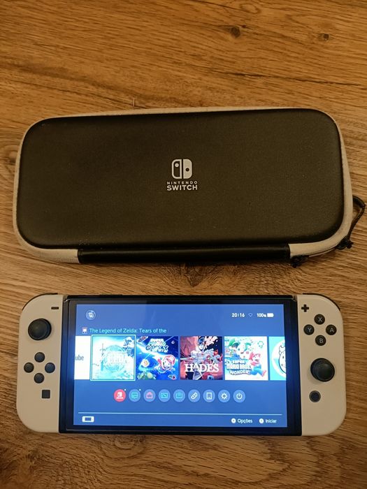 Switch Oled 64GB com 7 Jogos (Zelda ToTK, Mario Odyssey, etc)