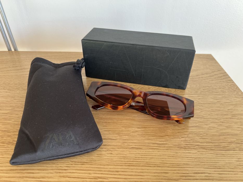 Zara okulary przeciwsłoneczne sunglasses panterka animal print