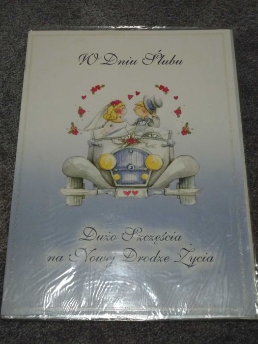 Kartka z życzeniami ślubnymi format A1 - 84,1 cm x 59,4 cm