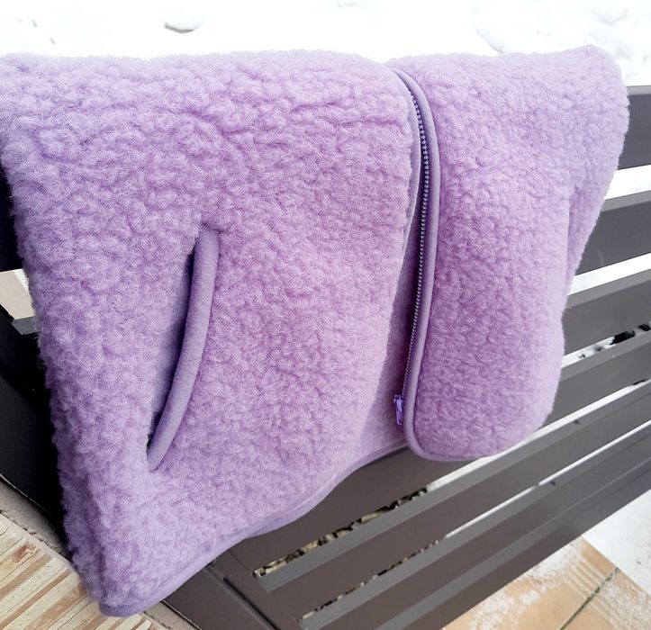 Kamizelka Fiołkowe otulenie S , wełna owcza ,polski produkt