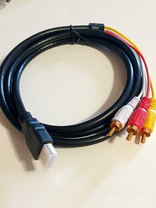 Кабель HDMI-3RCA тюльпан  1.5 м