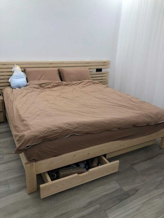 Ліжко дерев'яне двоспальне (Доміно)