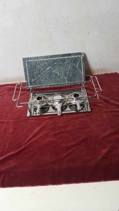 Grelhador a alcool com pedra de mármore como novo