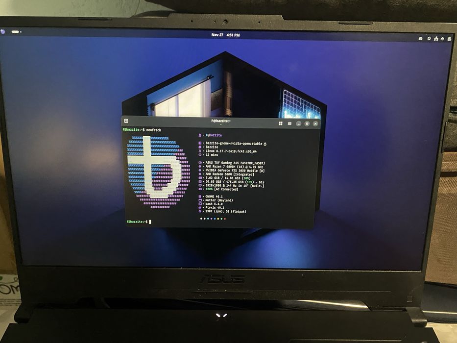 Asus TUF GAMING A15 FA507 - Ryzen 7 6800H / RTX3050 / 16GB RAM