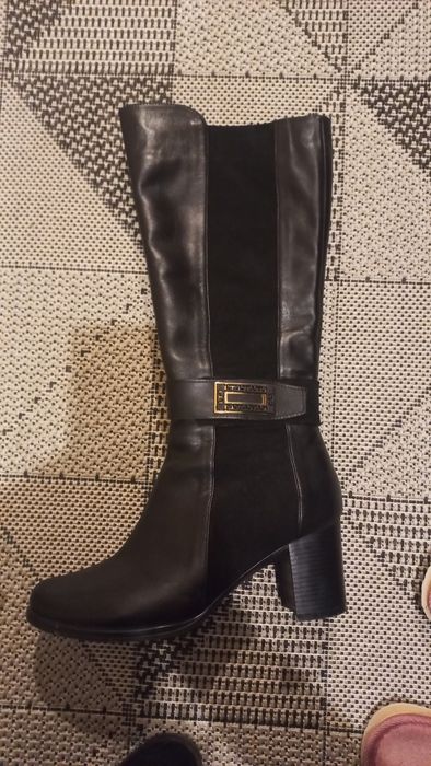 Чобітки шкіряні/ замш