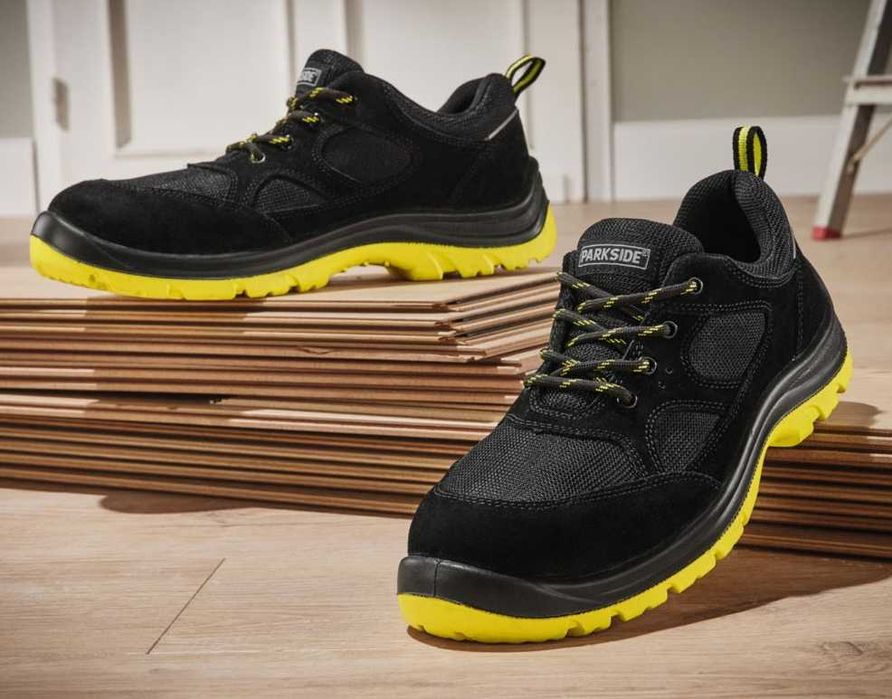 PARKSIDE obuwie ochronne S3 męskie ze skóry, rozmiar 44, czarny/żółty