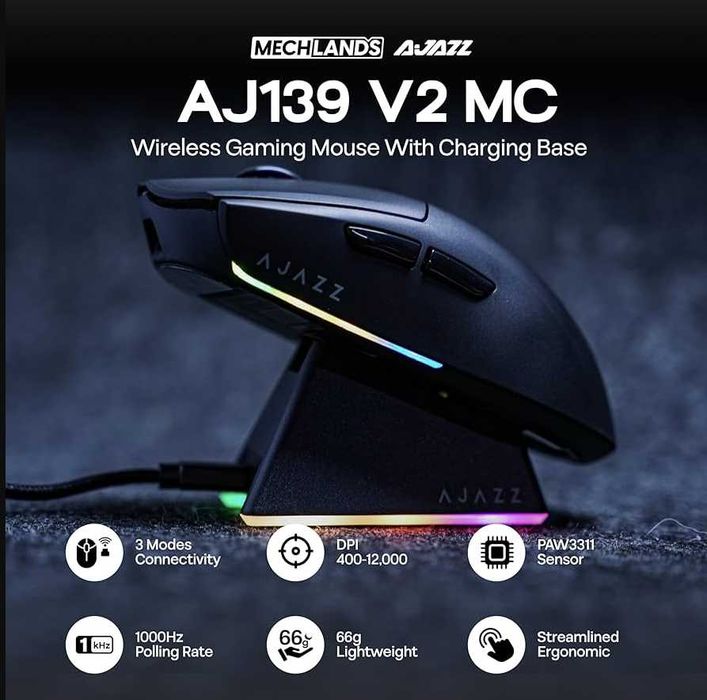 Ігрова миша бездротова Ajazz AJ139 V2 MC