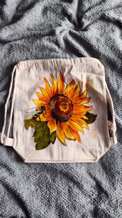 Worek ,plecak ręcznie malowany