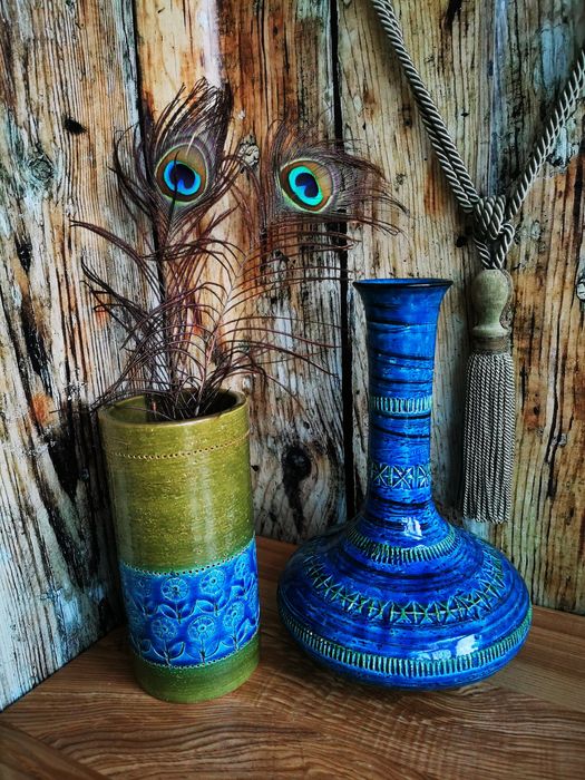 Ceramiczny wazon, Aldo Londi, Bitossi, Thai Silk, oryginał UNIKAT