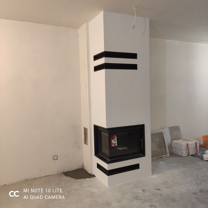 Kominek Narożny EKO z szybą boczną,montaż gratis