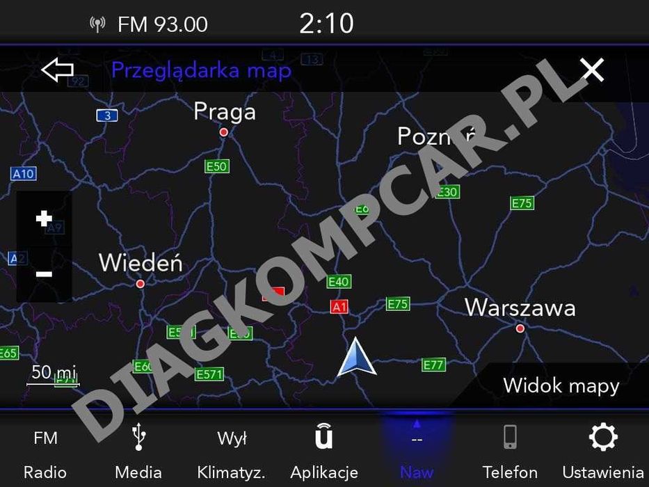 Polskie Menu Uconnect Chrysler Dodge Jeep Maserati