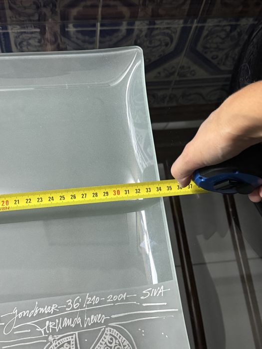 Travessa de vidro fosco