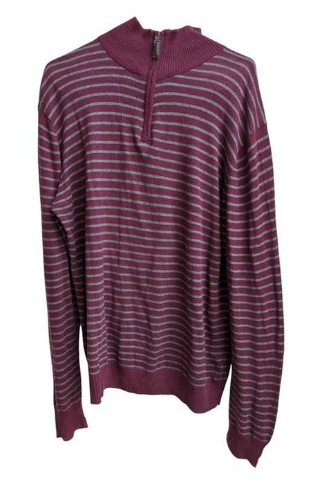 Sacoor Brothers Striped Cotton and Cashmere Sweater - Size L
