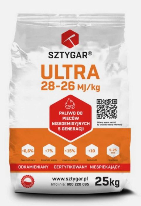 Węgiel groszek Sztygar Ultra 26-28 MJ/kg