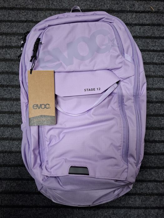 Plecak rowerowy z ochraniaczem Evoc Stage 12  rain cover fioletowy lilac one size