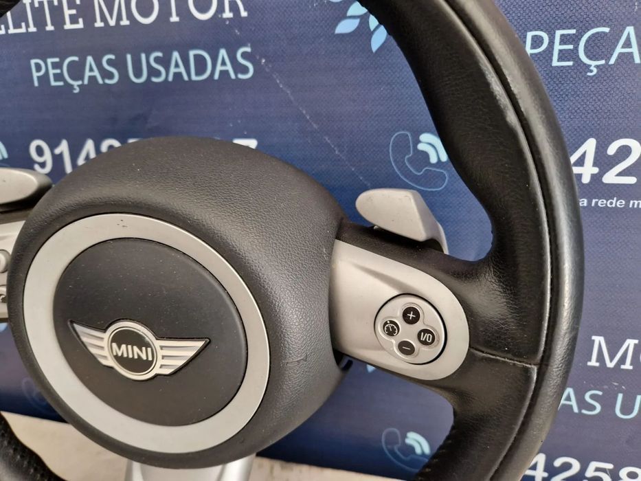 Volante usado pele com airbag MINI ONE COOPER S R56 R55 R57 PATILHAS