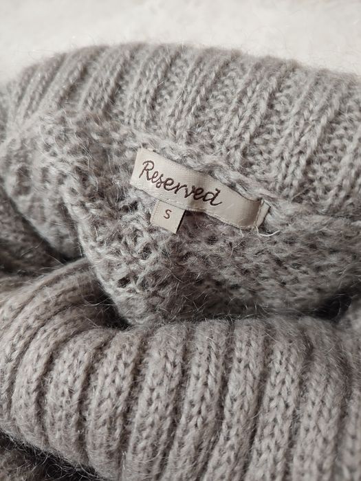 Sweter z golfem Reserved S beżowy jesienny zimowy