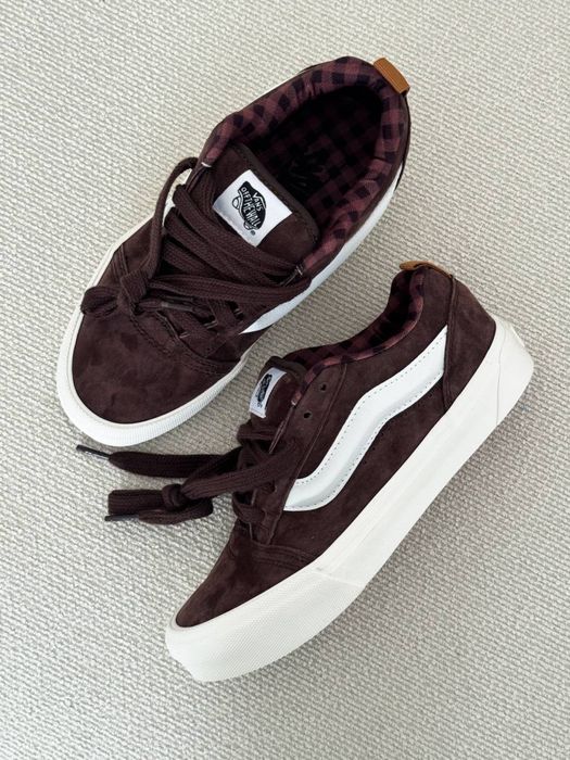 Жіночі кросівки Vans KNU Brown кеди ванс кну коричневі шоколадні