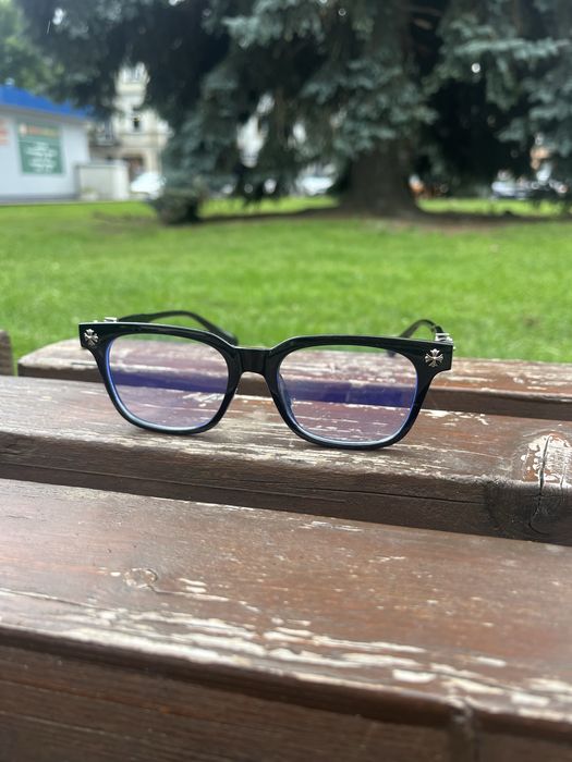 Czarne Okulary w stylu chrome hearts