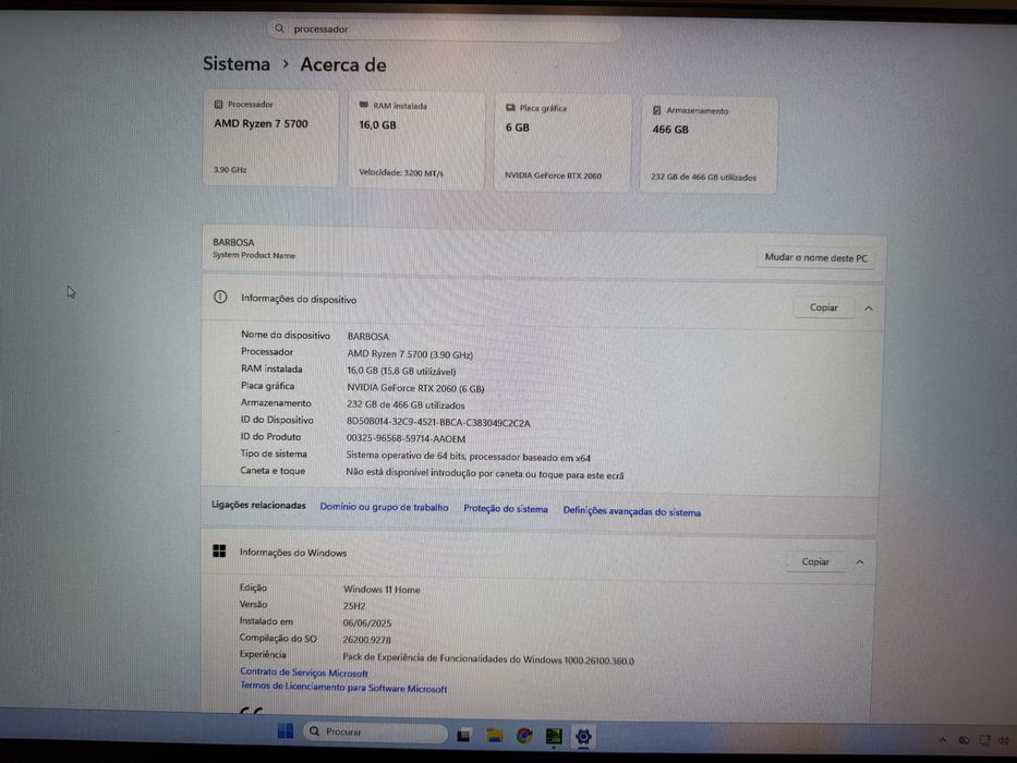 PC Gaming Ryzen 7 5700 | RTX 2060 6GB | 16GB RAM | 500GB