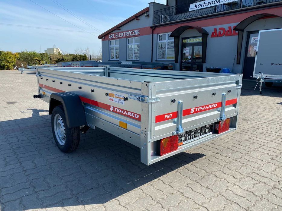 Przyczepka samochodowa RESOROWANA 230x126x40 Temared 2312R DMC:750