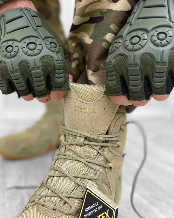 Lowa Zephyr GTX Mid TF Coyote | Тактические ботинки Lowa койот Gore-Tex | Военные берцы трекинговые для ВСУ