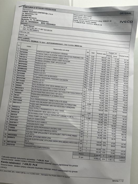 Iveco Daili 35-180 faktura VAT jak nowy