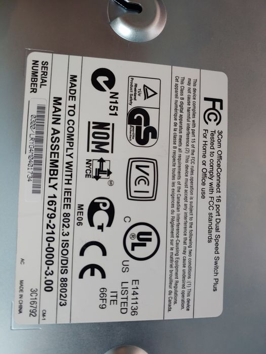 Коммутатор 3COM OfficeConnect Dual Speed Switch 16 ( 3C16792 )