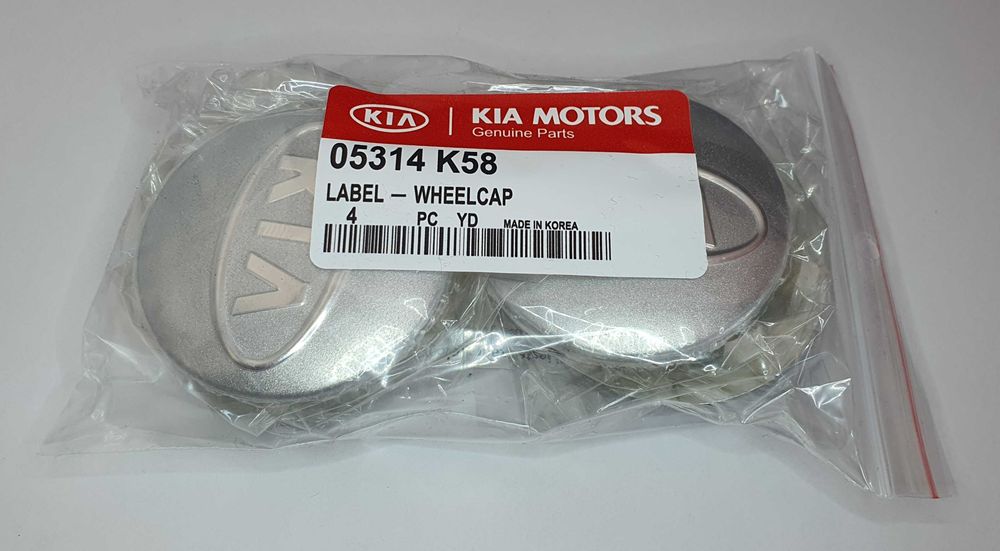 oryginalne dekielki KIA 58mm ASO kapsle dekle 4szt