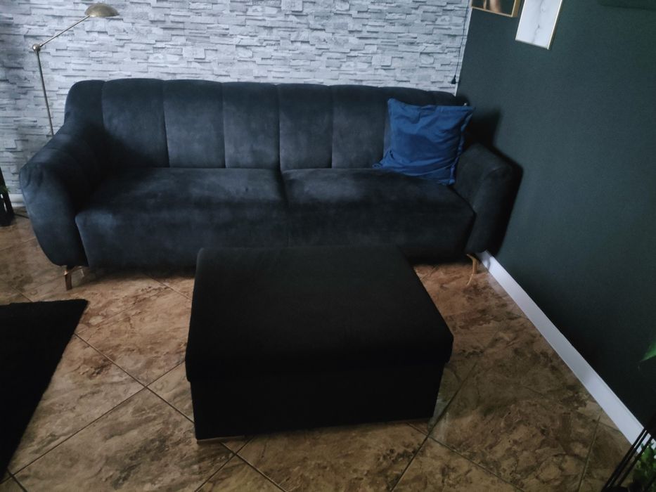 Kanapa sofa  grafitowa ciemna