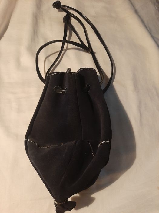 Torebka  czarna , Young , sakiewka skórzana