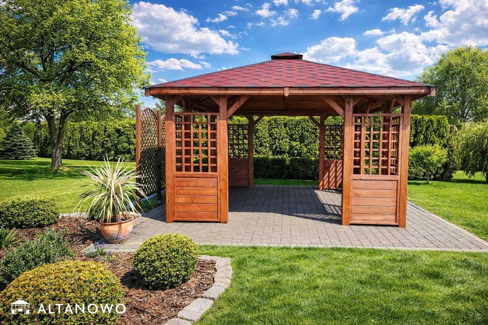 Altana ogrodowa drewniana 3x3 altany nowoczesna producent transport