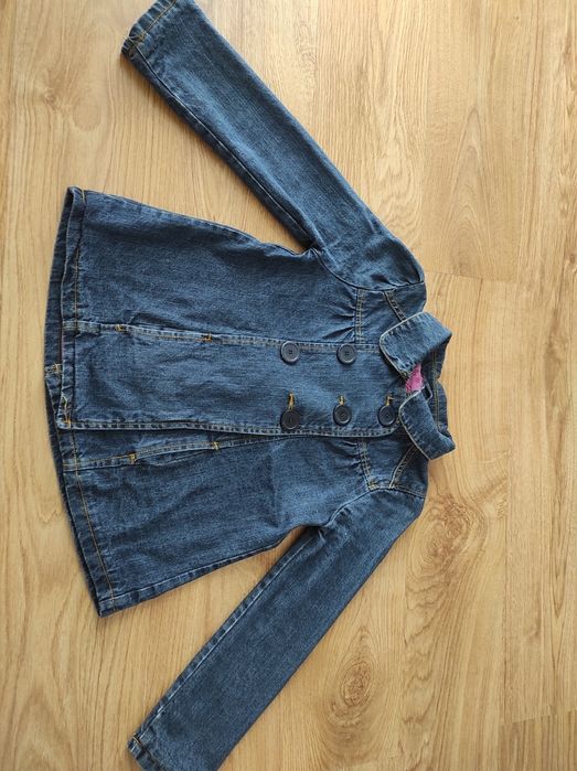 Kurtka jeansowa, lekko ocieplana, 146, super stan