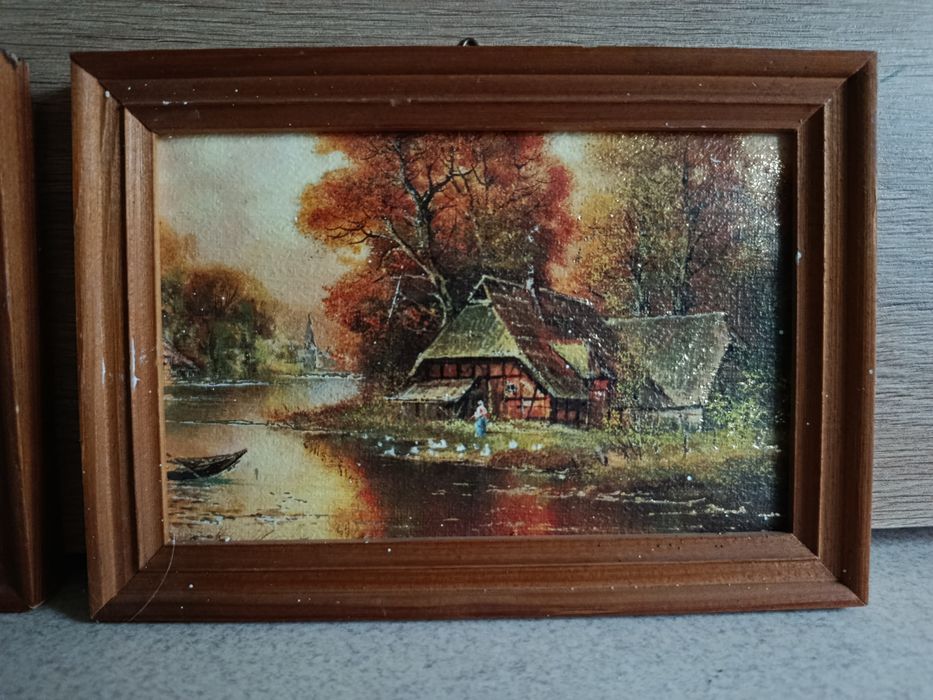 Dwa obrazy małe 16cm/11cm