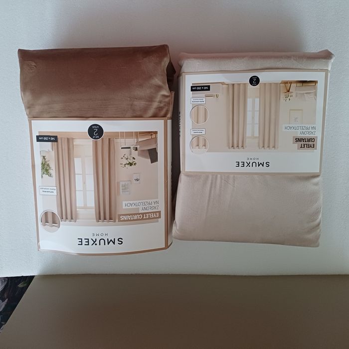 Zasłony welwetowe aksamitne NOWE - 2 komplety