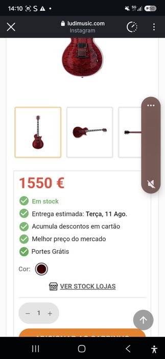 Guitarra ESP LTD EC-1000QM STBC