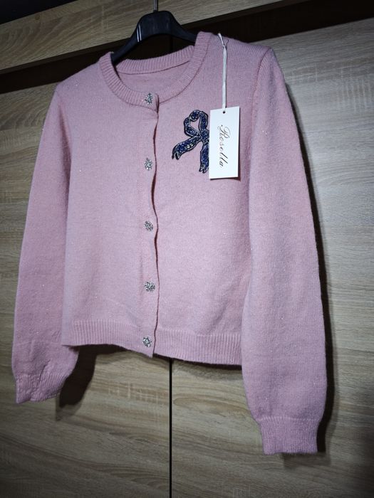 Nowy sweter zapinany różowy Rosella roz M-L