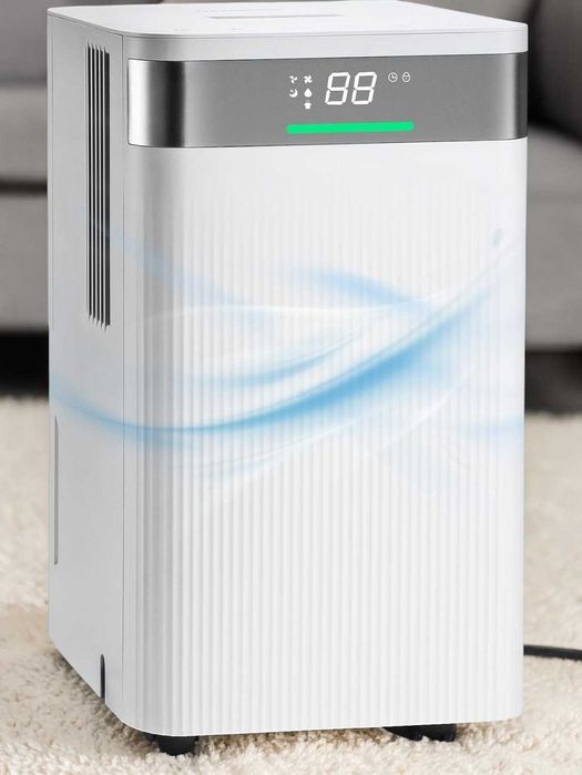 Desumidificador 12L/Dia com Controlo Inteligente de Humidade, Depósito 2L