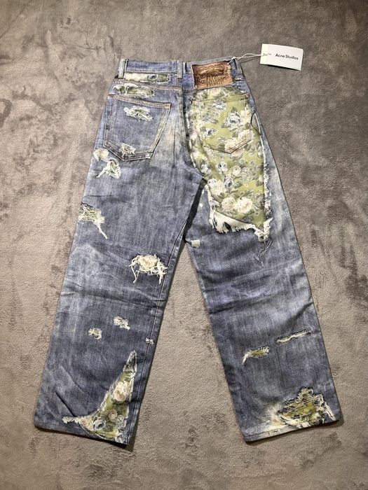 Джинси штани Acne Studios 1981 Denim Rose Print jeans бегги беггі XS S M