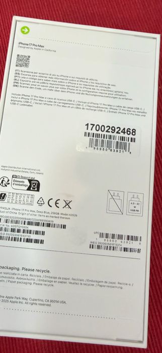Iphone 17 Pro Max 256GB Laranja Novo  .