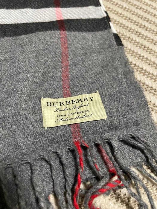 Шарф Burberry СІРИЙ КЛІТИНКА КАШЕМІР