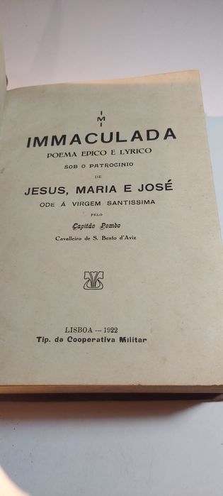 Immaculada, Poema Epico e Lyrico sob o Patrocinio de Jesus, Maria e José  (1922)