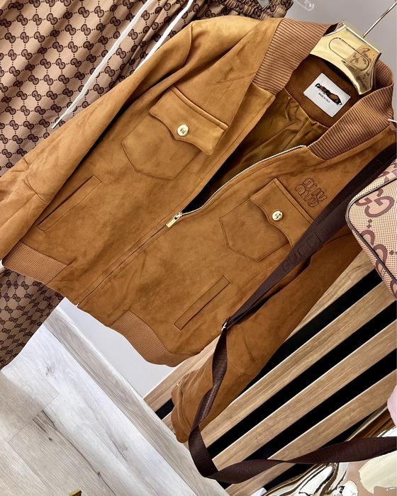 Kurtka zamszowa camel braz miu miu 36–38 40