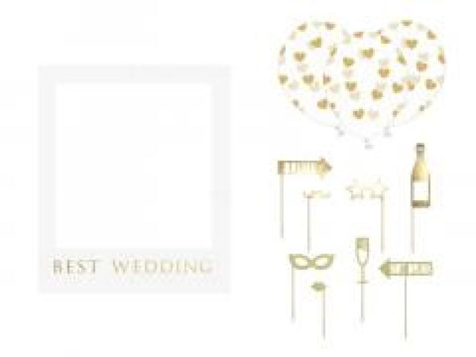 Zestaw z ramką selfie Best Wedding PartyDeco
