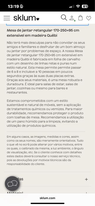 Mesa jantar madeira extensivel SKLUM