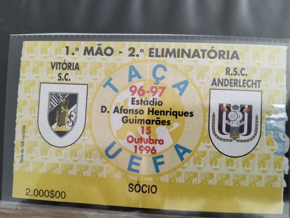 Bilhete Vitória Guimarães x Anderlecht